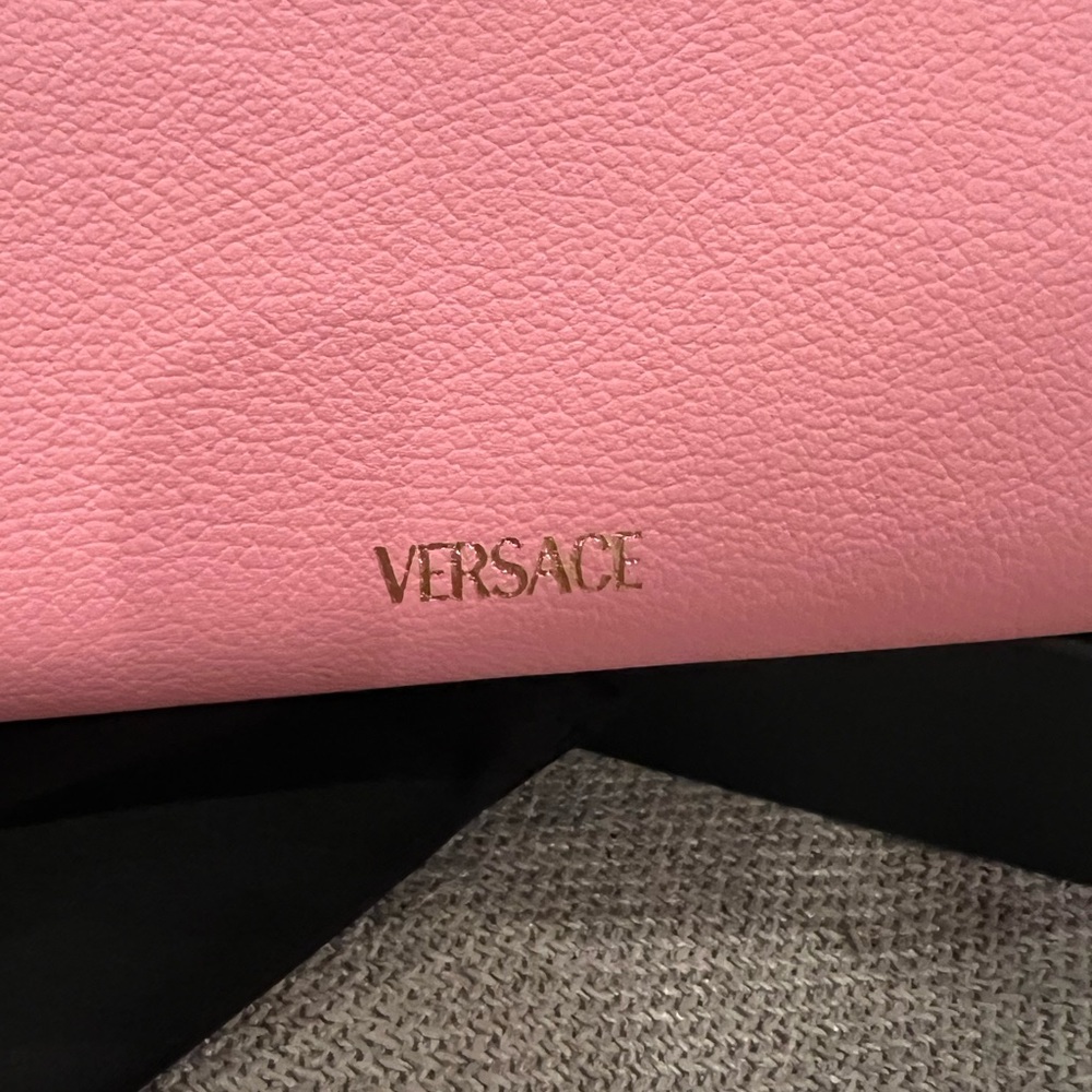 New Versace Medusa Long Pink Zip-Around Wallet - Picture 14 of 15